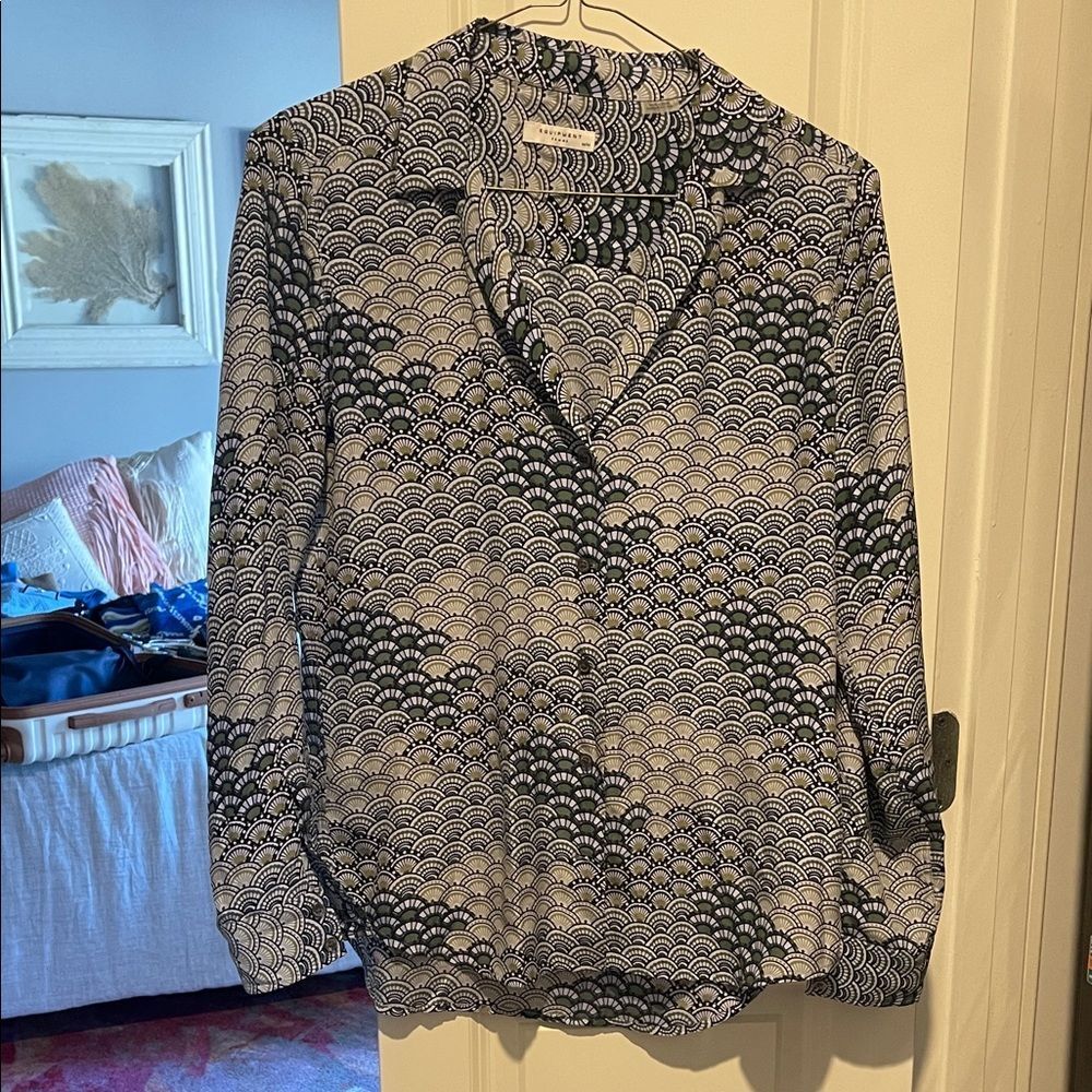 Elegant Art Deco Patterned Women's Blouse